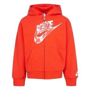 Nike Girl's Full Zip Hoodie Split kangaroo pocketsLight Crimson 6X NWT